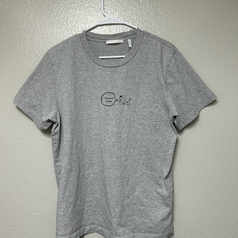 Helmut Lang Light Gray Graphic Tee